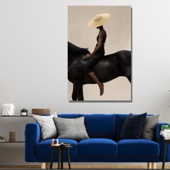 Stunning African American woman Elegant Equestrian Canvas unframed print New - Picture 9 of 13